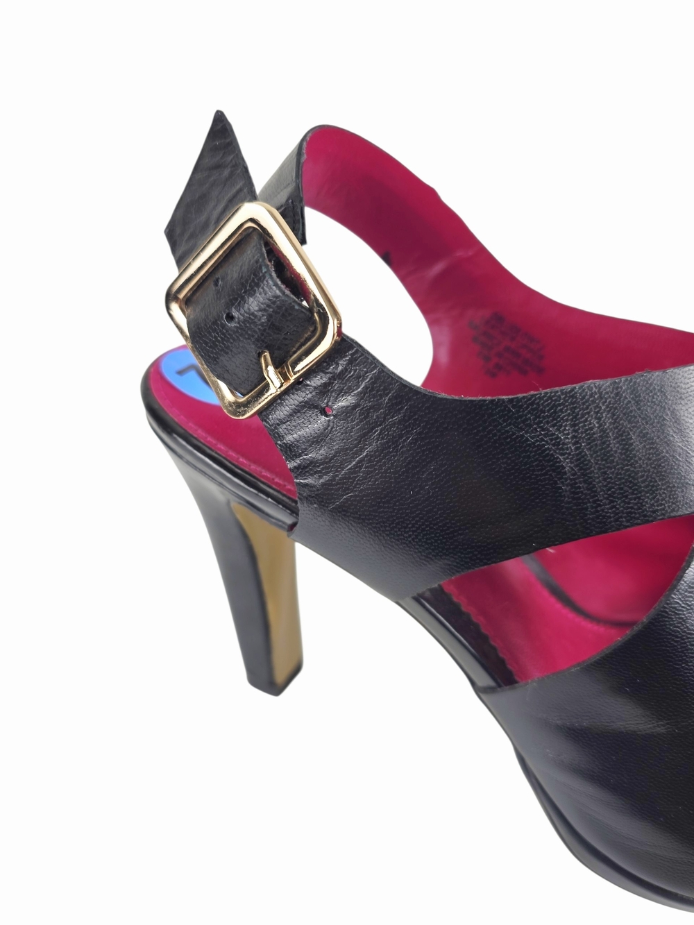 Bandolino Ludlow Crisscross Black Leather Slingback Heels - Picture 10 of 15